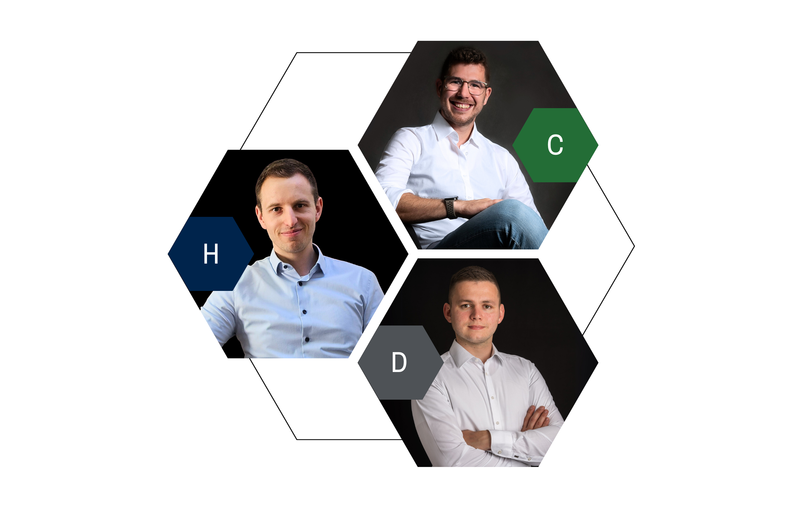 Drei CEO von HDC Group: Lukas Hohn von HDC Blueprints GmbH, Jonas Diehl von HDC Industries GmbH, Philipp Czasch von HDC Solutions GmbH